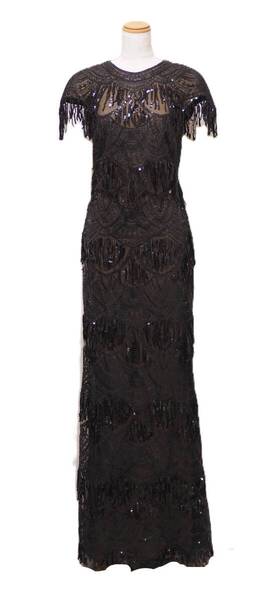TADASHI SHOJI タダシショージ BLACK & BEIGE ロングフォーマルドレス 「6 」/ 11号程度