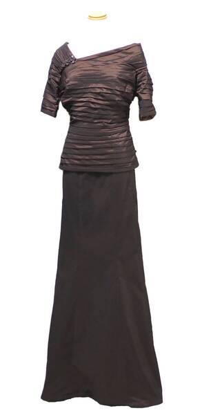TADASHI SHOJI タダシショージ BROWN ロングフォーマルドレス 「6 」/ 11-13号程度
