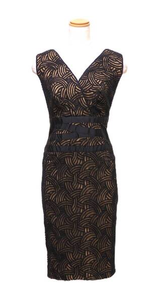 TADASHI SHOJI タダシショージ BLACK & BEIGE ワンピース 「2 」/ 7-9号程度