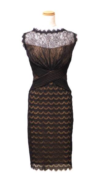 TADASHI SHOJI タダシショージ BLACK & BEIGE ワンピース 「4 」/ 9号程度