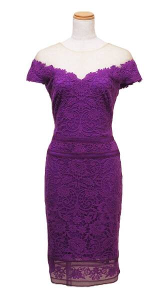 TADASHI SHOJI タダシショージ PURPLE & BEIGE ワンピース 「2 」/ 9号程度