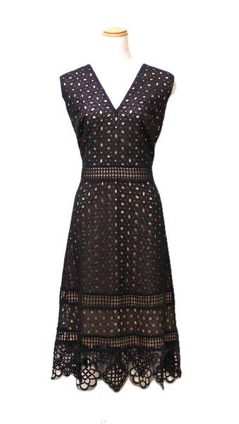 TADASHI SHOJI タダシショージ BLACK & BEIGE ワンピース 「8 」/ 11-13号程度