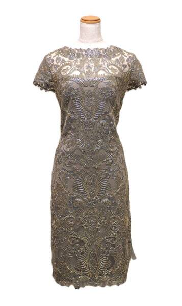 TADASHI SHOJI タダシショージ GRAY & BEIGE ワンピース 「8 」/ 11-13号程度