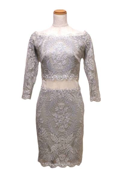 TADASHI SHOJI タダシショージ SILVER & IVORY ワンピース 「4 」/ 9号程度