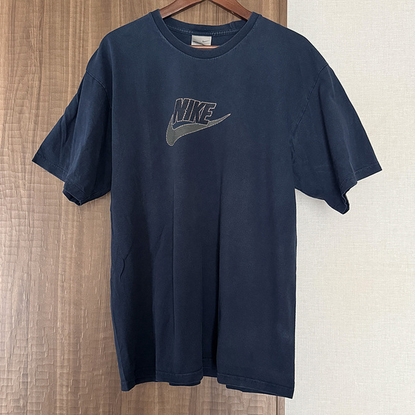 【古着】Nike(ナイキ) ロゴ クルーネック半袖Tシャツ ネイビー 紺L