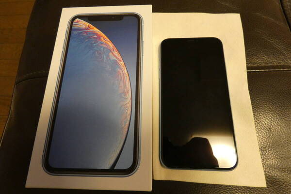 【送料無料 匿名】iPhone XR 128GB 青 SIMフリー 判定〇 バッテリー76% 画面に微細傷あり 箱付き