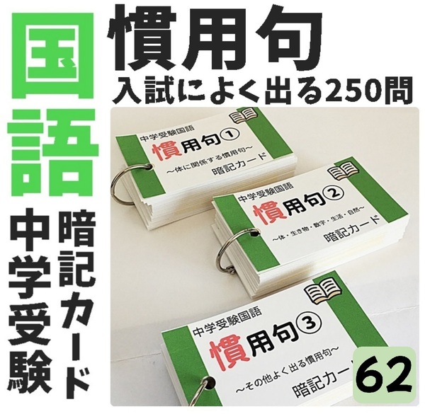 ★【062】慣用句の暗記カード 言葉ナビ サピックス 中学受験国語 単語カード