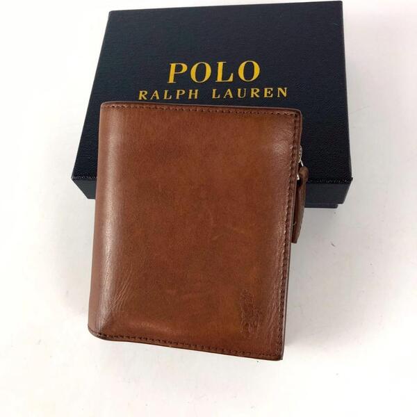 POLO RALPH LAUREN ポロ ラルフローレン 二つ折り財布 ブラウン 財布 カードケース カード入れ お札入れ 小銭入れ コインケース