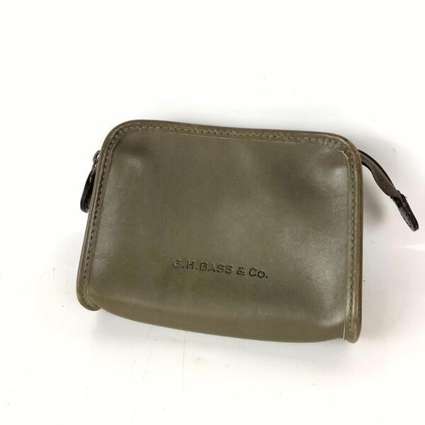 g.h.bass & co ジーエイチバス ポーチ カーキ ブランド ファスナー マチ 小物入れ メイク入れ 化粧品入れ リップケース 口紅
