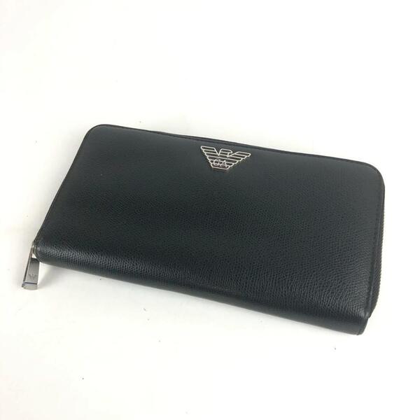 ARMANI アルマーニ ラウンドファスナー 長財布 ブラック メンズ ブランド 財布 カードケース カード入れ お札入れ 小銭入れ コインケース