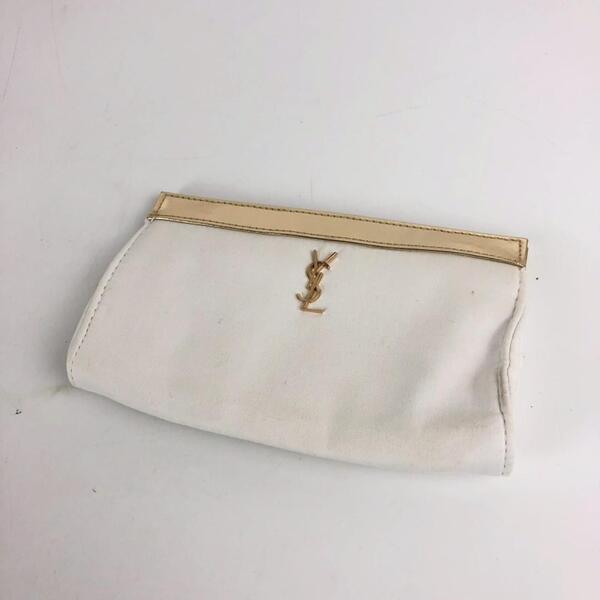 Yves Saint Laurent イヴサンローラン ポーチ 小物入れ ホワイト 鞄 かばん バッグ レディース メンズ ブランド