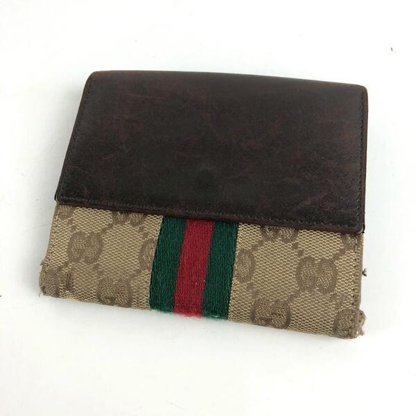 GUCCI グッチ シェリーライン 二つ折り財布 レディース ブランド 財布 カードケース カード入れ お札入れ 小銭入れ コインケース
