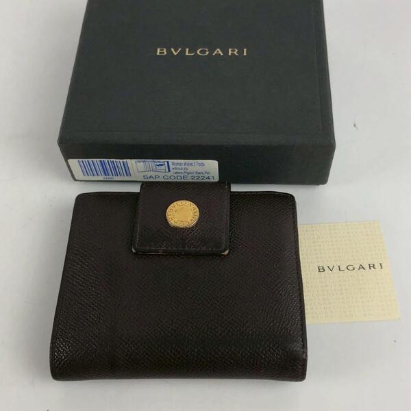 BVLGARI ブルガリ 二つ折り財布 ブラウン レザー ブランド 財布 カードケース カード入れ お札入れ 小銭入れ コインケース