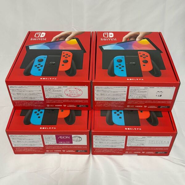 【新品4台】Nintendo Switch Joy-Con(L) ネオンブルー/(R) ネオンレッド 有機ELモデル (本体 送料無料 任天堂 即決 ニンテンドースイッチ)