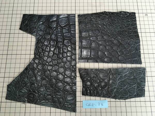 CR5-34★希少巨大サイズ燻銀グレイマット最高級ポロサスクロコダイルレザークラフトはぎれハギレペンケース電子タバコケース