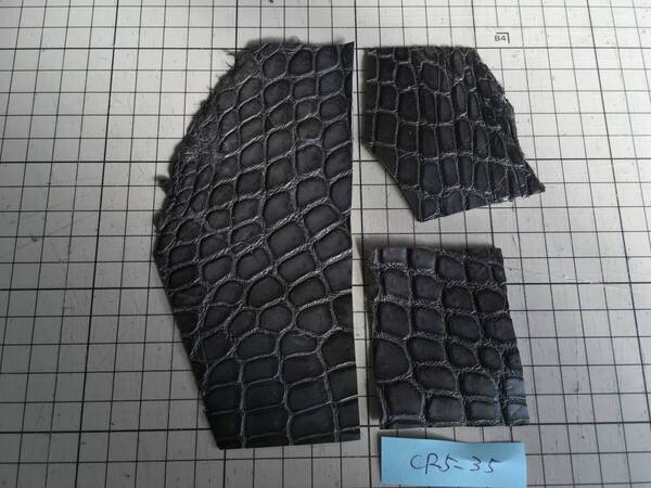 CR5-35★希少巨大サイズ燻銀グレイマット最高級ポロサスクロコダイルレザークラフトはぎれハギレペンケース電子タバコケース