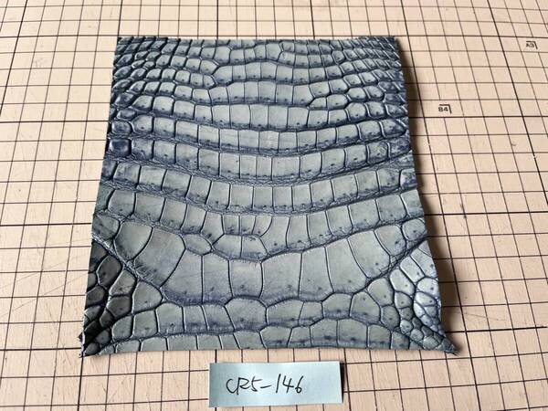 CR5-146★希少アゴ★ムラ染ヴィンテージブルージーンズ★最高級ポロサスクロコダイルレザークラフトはぎれハギレ奥深い退色グラデーション