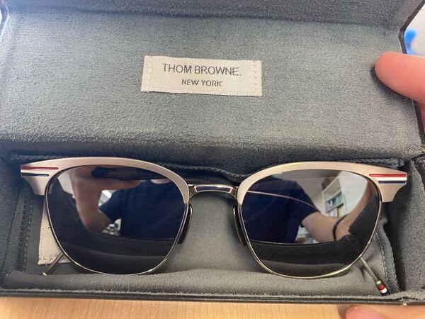 【美品】【中古】THOM BROWNE ヘクター RWB 4bar ストライプ トムブラウン トリコロール アイウェア サングラス メガネ 眼鏡 TB-104