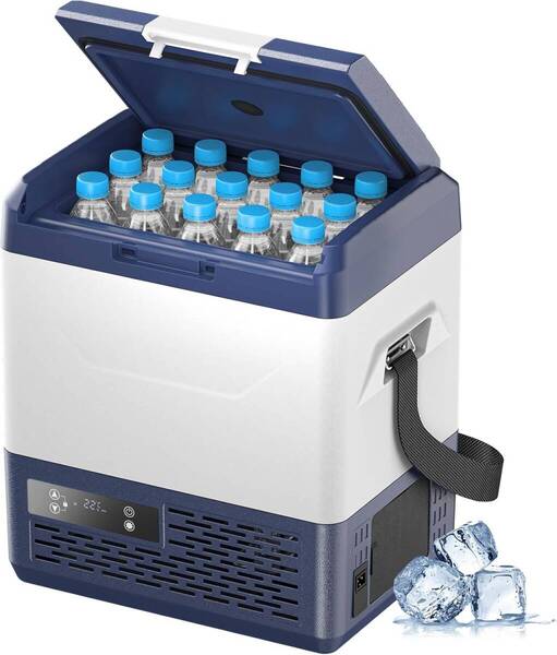 車載冷蔵庫 15L -20℃~20℃ 急速冷凍 ポータブル冷蔵庫【600mlボトル縦置き・ショルダー付き】車用冷蔵庫