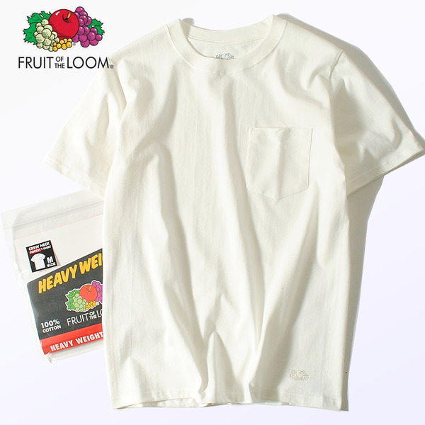 Fruit Of The Loom 7ozポケット Tシャツ ホワイトXL フルーツオブザルーム ブランド 半袖 ワンポイント USAコットン