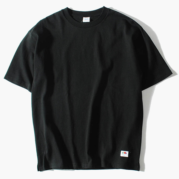 Fruit Of The Loom 8ozヘビービッグTシャツ ブラックL 厚手 ヘビー 半袖 ルーズシルエット フルーツオブザルーム ブランド