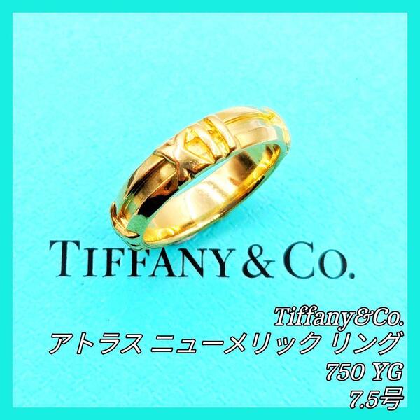 【最終値下げ】Tiffany&Co. ティファニー アトラス ニューメリック リング 1995 750 7.5号 YG イエローゴールド ピンキーリング 3.9g