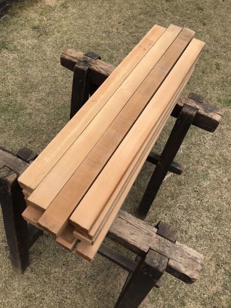 木曽ひのき角材 柾目赤身 70~85cm×4.5cm程度×3.5cm程度 20本