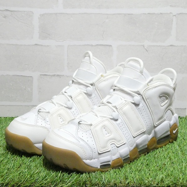 中古古着美品NIKEナイキモアテンマルチカラースニーカー白9.5