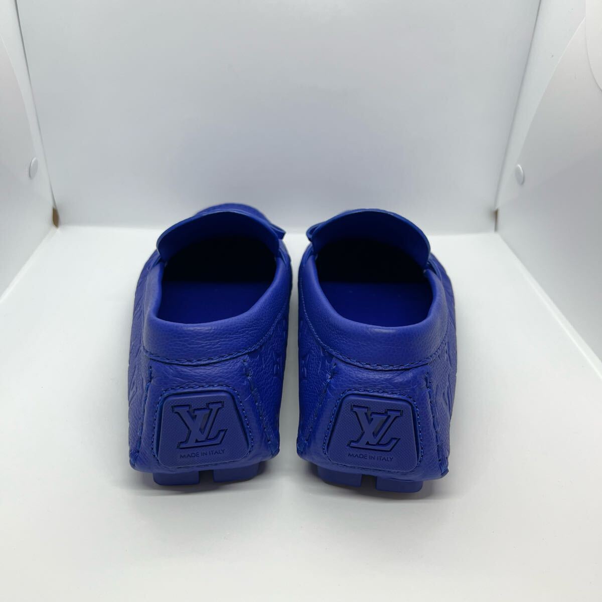 未使用品 LOUIS VUITTON ルイヴィトン ドライバーライン モノグラム レザー ドライビングシューズ 2023年製 ブルー 7.5 メンズ _サムネイル画像4