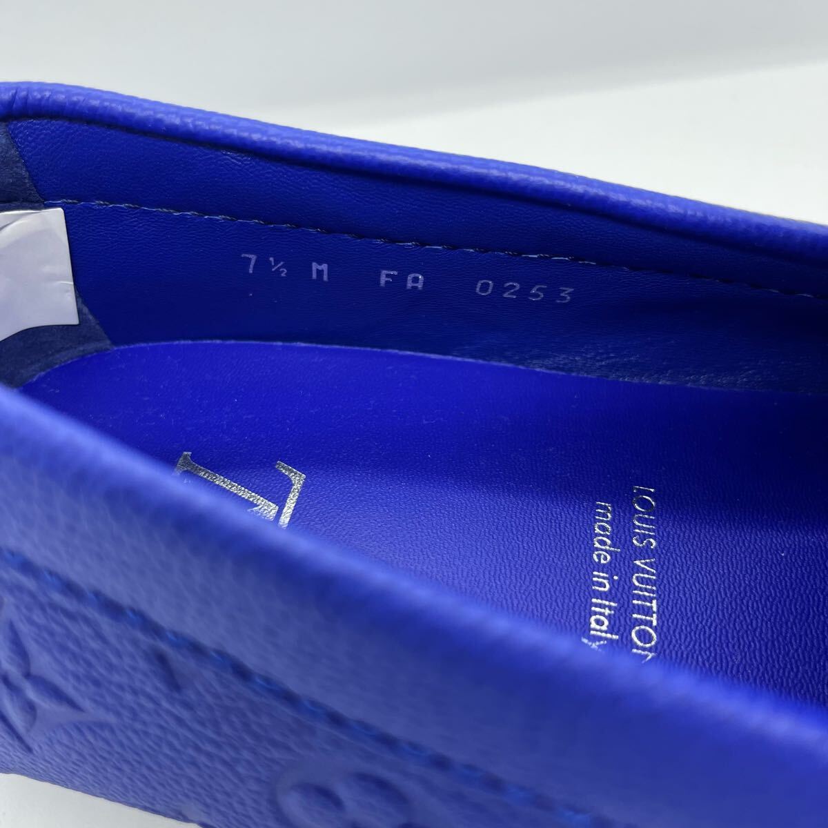 未使用品 LOUIS VUITTON ルイヴィトン ドライバーライン モノグラム レザー ドライビングシューズ 2023年製 ブルー 7.5 メンズ _サムネイル画像7