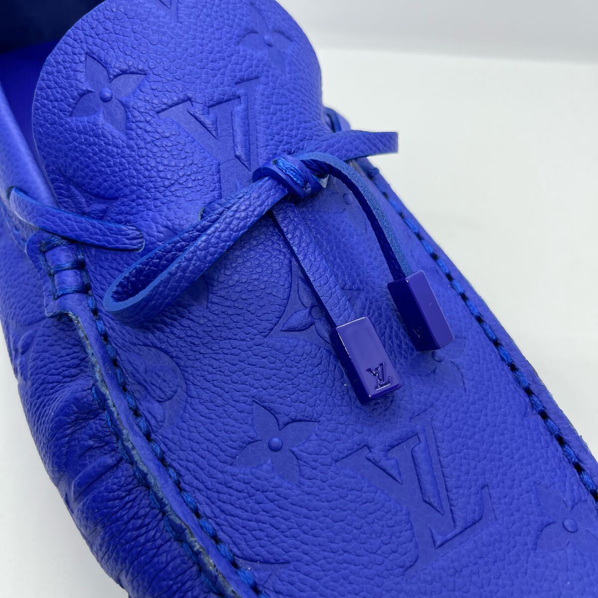 未使用品 LOUIS VUITTON ルイヴィトン ドライバーライン モノグラム レザー ドライビングシューズ 2023年製 ブルー 7.5 メンズ _サムネイル画像9