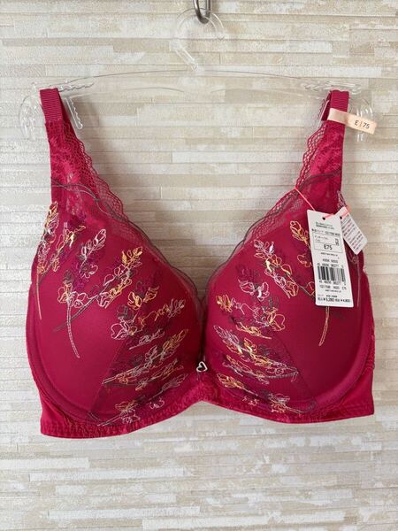 「E75」トリンプ 夢みるブラ DeepV 全面花柄 ブラジャー