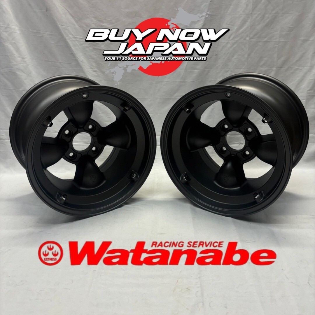 ワタナベ風？ブラックレーシング風？　15インチ　PCD114.3 兵庫県 ワタナベ風？ブラックレーシング風？ 15インチ PCD114.3 兵庫県