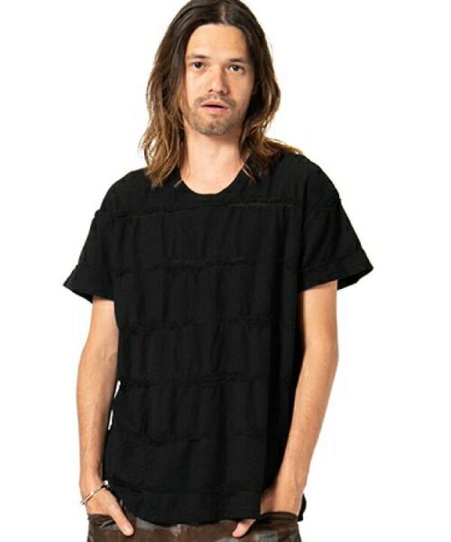 glamb グラム Hide CS ブラック カットソー Tシャツ サイズ4 ゆったりシルエット Black Cut & Sewn T-Shirt Size 4 Oversized Fit 半袖
