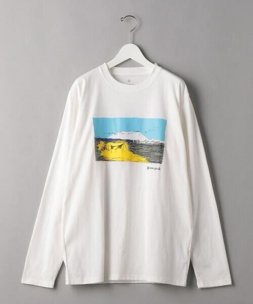 Snow Peak ロンT M ホワイト HOME→CAMP キャンプ風景プリント White Long Sleeve Tee M HOME→CAMP Camping Graphic 長袖 Tシャツ