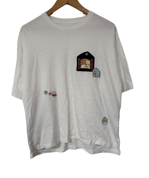 すみっコぐらし×graniph コラボTシャツ Sサイズ ホワイト 綿100%Sumikkogurashi x graniph Collab T-shirt S White 100% Cotton 半袖
