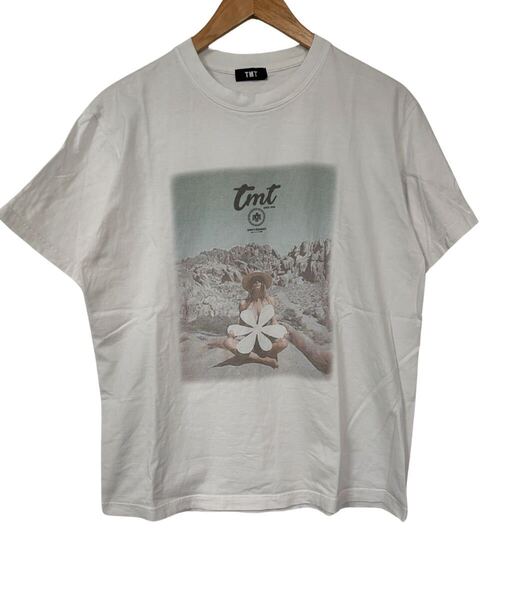 美品 TMT LOVE&PEACE Tシャツ XL 白 半袖 フォトプリント 綿100% TMT LOVE&PEACE Photo Print Tee XL White Short Sleeve 100% Cotton