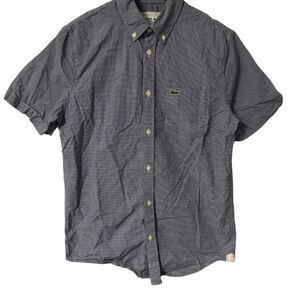 LACOSTE 半袖シャツ チェック柄 ボタンダウン コットン100% S相当 LACOSTE Short Sleeve Check Shirt B.D. Cotton 100% Size S