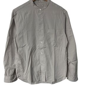 BEAUTY&YOUTH ブロード バンドカラーシャツ S グレー 光沢 綿100% ユナイテッドアローズ Broadcloth Band Collar United Arrows 長袖