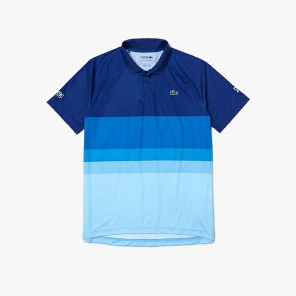 ラコステ ジョコビッチ着用 グラデーションポロシャツ L テニス 青系 LACOSTE SPORT Novak Djokovic Gradient Polo Shirt Blue Tennis 半袖