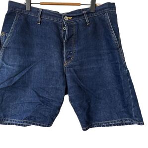 EKAL デニムショーツ L 日本製 和紙混 綿66% Denim Shorts L Japan Made Lightweight Washi Cotton Blend ハーフパンツ