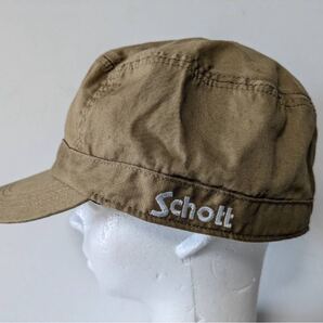Schott ワークキャップ ベージュ SC010 コットン製 ロゴ刺繍 XL Schott Beige Work Cap SC010 Cotton Logo Embroidery 帽子