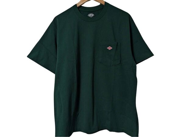 DANTON ダントン Tシャツ グリーン サイズ44 ロゴポケ付き 綿100% 半袖 23SS T-Shirt Green Size 44 Cotton 100% Pocket Logo Tee