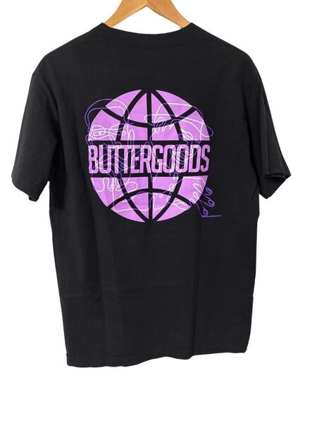 BUTTER GOODS 半袖Tシャツ M ブラック USA製 紫ロゴプリント BUTTER GOODS Short Sleeve T-Shirt M Black USA Made Purple Logo Print