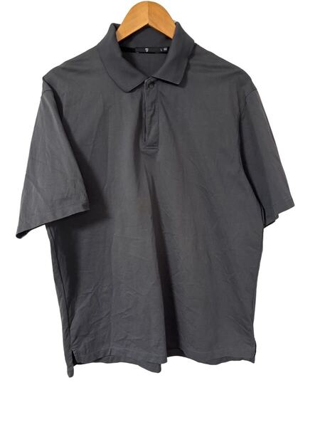 ユニクロ +J ポロシャツ L ダークグレー 綿×ポリ ベトナム製 美品 UNIQLO +J Polo Shirt L Dark Gray Cotton Polyester 半袖