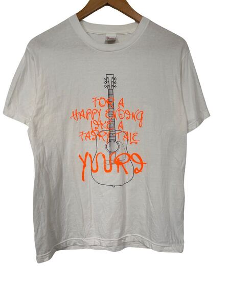 優里 ギターTシャツ 2021年 白 Mサイズ アコースティックプリント 音楽フェス YUURI Guitar T-Shirt White Acoustic Print Music Live Tee