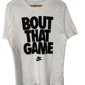 NIKE Tシャツ “BOUT THAT GAME” 白 Lサイズ ナイキ スポーツロゴT インド製 T-Shirt White L Sports Logo Tee Made in India 半袖