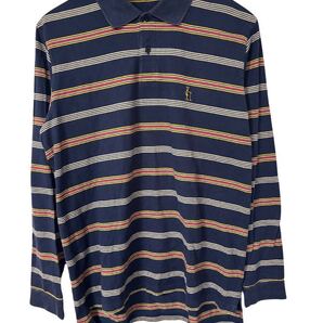 PEARLY GATES 長袖ポロシャツ ボーダー柄 メンズ5 日本製 コットン100% Long Sleeve Polo Shirt Border Pattern Men’s Made in Japan