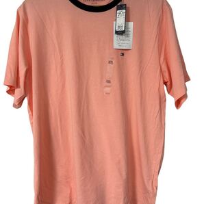 新品 トミーヒルフィガー ロゴTシャツ XXL ピンク×黒 綿100% バックプリント Tommy Hilfiger Logo Tee Pink Cotton 100% Back Print 半袖