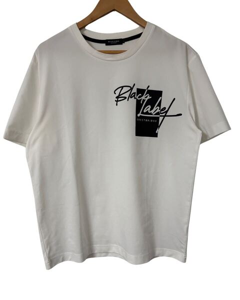 ブラックレーベル クレストブリッジ Tシャツ L 白 ロゴプリント 半袖 BLACK LABEL CRESTBRIDGE T-shirt L White Logo Print Short Sleeve